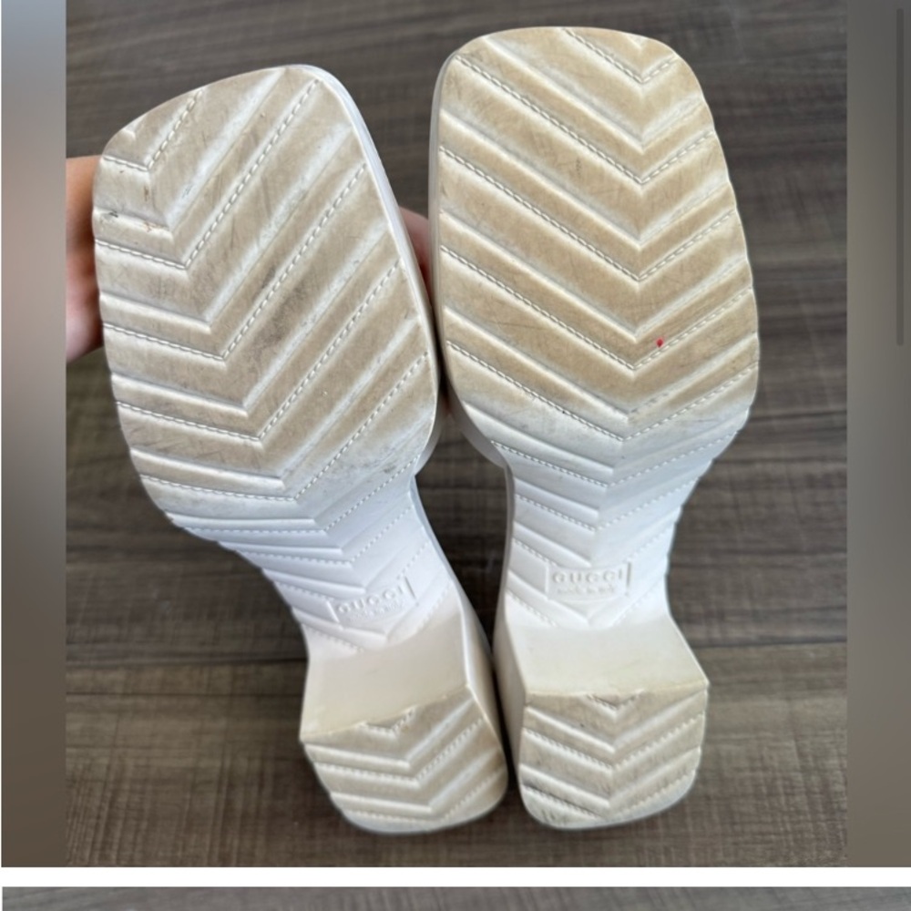 Gucci Rubber Monogram Slide Mule Sandals Sz 8 - Picture 11 of 15